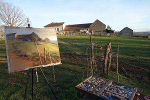 painting at the farm