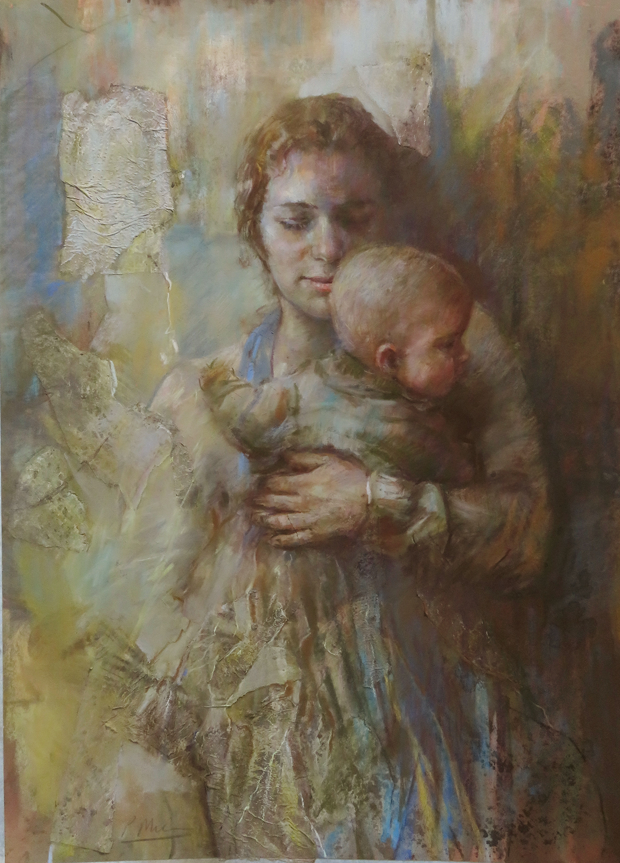 mother and child pastel figurative art. Penelope milner