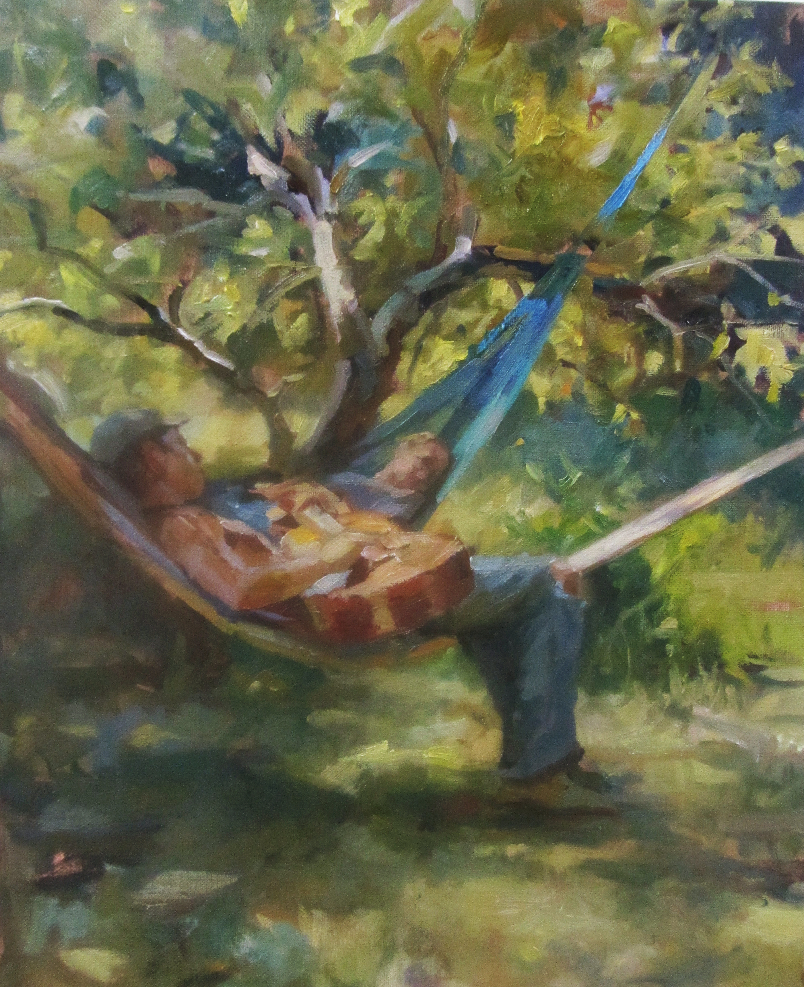 playing guitar peinture à l'huile Catus artiste penelope milner