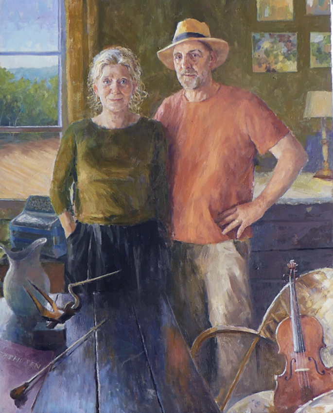 peinture à l'huile double portrait