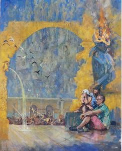 Triptych. The Tourists. Panel 3